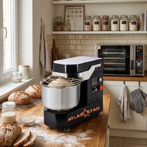 New 9L Commercial Tabletop Spiral Dough Mixer with Digital Display Automatic Function Variable Speed 370W Motor Made in Taiwan - Product Image 1