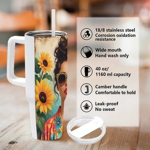 Stainless Steel Tumbler 40oz Double Wall Insulated Travel Mug With Handle <b>For</b> <b>Hot</b> Cold <b>Drinks</b> - Product Image 5