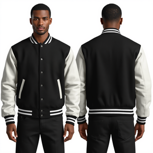 Chaqueta Varsity Premium para Hombre, Mezcla de Lana, Estilo Clásico Universitario - Product Image 3