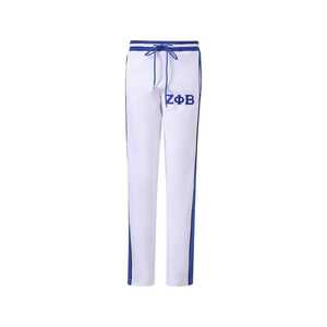 Pantalon de jogging Zeta White Air Tech Fleece pour femme, style athlétique, streetwear, confortable et décontracté, inspiré des sororités grecques - Product Image 1