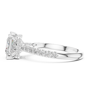 Anillo de Compromiso con Diamante Corte Princesa y Diamantes Laterales, Certificado GIA, Estilo Clásico para Mujer - Product Image 2