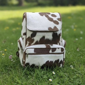 Sac à dos en cuir de vachette fait main avec fermeture éclair, design rustique vintage, capacité 20-35L, sac de voyage, sac d'école, sac pour ordinateur portable HNBP-0055 - Product Image 1