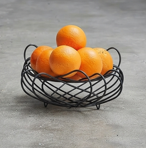 Corbeille à fruits ovale moderne en fil métallique pour la cuisine – Bol à fruits design à motif géométrique - Product Image 2