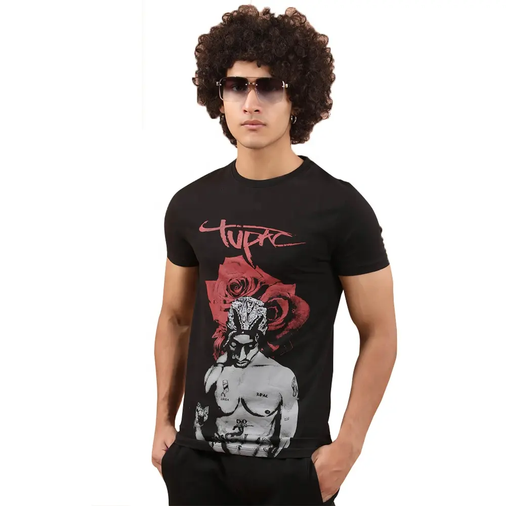 Camiseta masculina folgada bordada, camiseta com logo na moda para homens