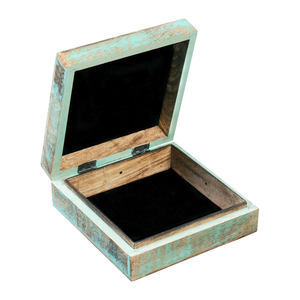 <b>Cheap</b> Rustic Wooden Jewelry Box for <b>Rings</b>, Earrings, Bracelets and Necklaces with Handmade Vintage Finish for Stylish Accessory - Product Image 4