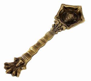 Lampe à huile antique en laiton Panchmukhi à cinq mèches avec motif Nag Head, lampe décorative traditionnelle Deepam pour la maison et le temple - Product Image 1