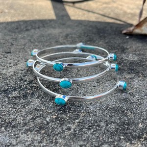 Turquoise <b>Bangle</b>, 3 <b>Set</b> OF <b>Bangle</b>, Handmade <b>Bangle</b>, Gemstone <b>Bangle</b>, Turquoise jewellery - Product Image 2