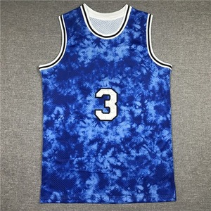 Maillot de basket sans manches pour homme, rouge tie-dye, numéro 23, sublimé, en mesh respirant, coupe classique, vêtement de sport pour adulte - Product Image 2