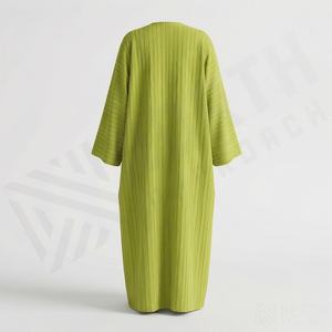 Bata tipo cárdigan de satén con mangas de poliéster y broche de hongo, chal musulmán, abaya modesta para invierno, verano, otoño y bodas - Product Image 2
