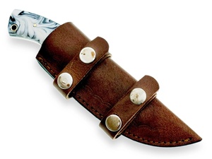 Couteau de chasse en acier Damas Nordic Forge avec étui, couteau de camping à lame pleine, manche en résine, qualité industrielle, OEM personnalisé - Product Image 5