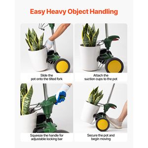 Chariot de déplacement de plantes robuste avec bras de préhension réglable, capacité de charge de 65 kg, pour déplacer les pots de plantes - Product Image 4