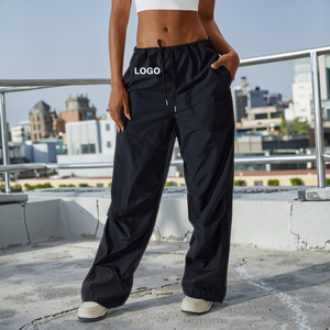 Wide Leg Casual Jogger Pants 100% High Quality Sweatpants Drawstring Custom Women <b>Flare</b> Cargo women's Sweatpants for sale - Product Image 6