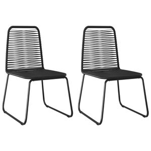 Ensemble de salle à manger en rotin PVC noir et acier thermolaqué avec plateau en verre pour usage extérieur - Product Image 6