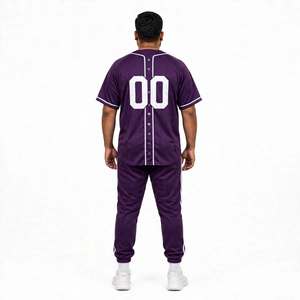 Ensemble maillot et pantalon de baseball professionnel pour hommes avec tissu anti-humidité, couleurs d'équipe personnalisées et coupe athlétique pour la performance - Product Image 2