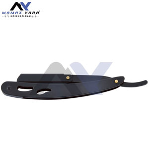 Navaja de Barbero Recta para Hombre, Kit de Navaja de Una Sola Hoja Premium, Acero Inoxidable, Elección del Barbero, Negro Elegante - Product Image 6