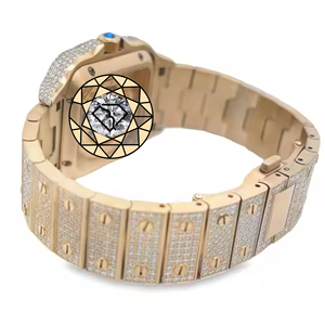 Reloj de Lujo para Hombre con Diamantes Moissanite VVS1, Caja Cuadrada, Esfera Esqueletizada y Bisel Atornillado - Product Image 2
