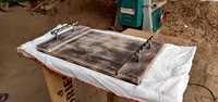 Plateau de service rectangulaire en bois massif poli, fait main et peint à la main, design de style américain, non toxique, pour plats et assiettes