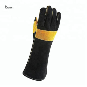 Gants de soudage en cuir souple personnalisés, résistants à la chaleur, gants de travail de sécurité robustes avec protection longue manchette, vente en gros - Product Image 6