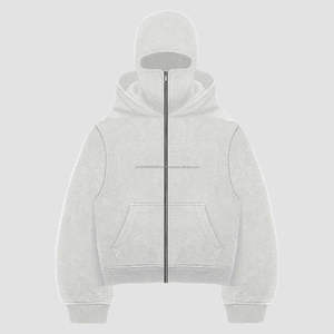 Masque personnalisé, cagoule élégante personnalisée, broderie, ultra doux, chaud, hiver, polaire sherpa, sweat-shirts à capuche rouges pour hommes - Product Image 3