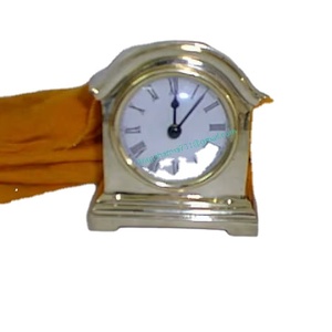 Réveil mécanique à quartz moderne avec fonction snooze, fonctionne sur piles, petit, silencieux, en laiton, cuivre, fer, bois, radio, horloge de chevet, horloge de bureau - Product Image 1