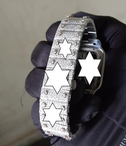 Montre mécanique de luxe pour homme, style Hip Hop, squelette carré, en or rose, entièrement sertie de moissanite - Product Image 4