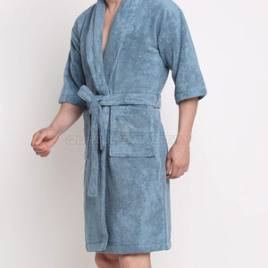 Peignoir en coton éponge pour homme, à manches longues, respirant, doux, avec ceinture, pour la maison, l'hôtel, le spa, la piscine, les vacances, pratique - Product Image 3
