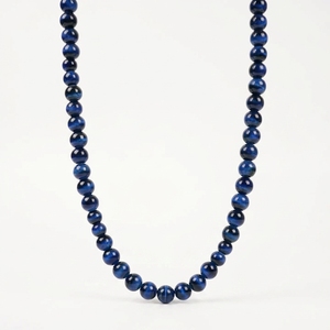Sapphire <b>Blue</b> Beaded Necklace Luxury Ocean Inspired Resin <b>Bead</b> Choker Adjustable Gold Chain Jewelry Unisex Gift - Product Image 1