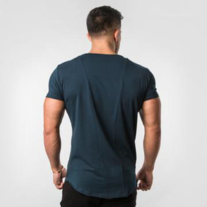 Men's Gray 100% Cotton Jersey Short Sleeve O-Neck Regular Fit Casual T-Shirt Blank Solid Color Plain Dyed Knitted Fabric - Product Image 4