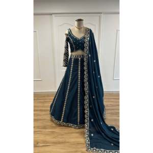 Vêtements de fête pour femmes Lehenga Choli avec séquence et ensemble de travail Zari - Product Image 6