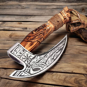 Hacha para Pizza de Alta Calidad, Forjada a Mano, Estilo Vikingo, Cortador de Pizza de Acero al Carbono, Personalizable OEM/ODM, Hacha para Camping - Product Image 3