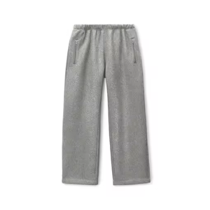 Pantalon de survêtement gris pour homme, taille élastique, décontracté, coupe oversize, tricoté, devant plat, poches latérales, respirant, poids moyen, pour l'automne - Product Image 5