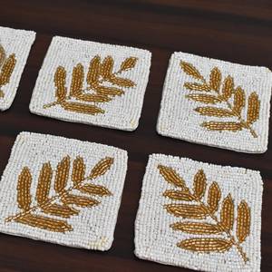 Decorative Beaded Embroidery <b>Drink</b> <b>Coasters</b> for Coffee Table, Restaurant, Cafe and Office Table Setting By AALIYAN IMPEX - Product Image 2