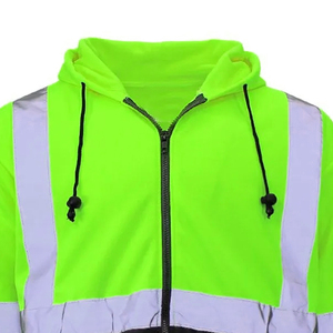 Sweat-shirt de travail haute visibilité réfléchissant avec fermeture éclair, veste polaire fluorescente pour hommes - Product Image 4