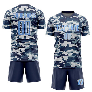 Ensemble de maillot et short de football camouflage personnalisé, impression par sublimation, polyester respirant, kit d'équipe unisexe pour adultes - Product Image 5