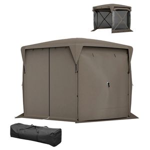 Gazebo Parasole Pop-Up Marrone, Design Pratico e Conveniente per Carport - Product Image 5