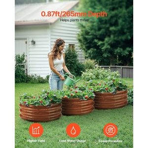 Kit di 3 aiuole rialzate zincate 2x2x1ft, facili da montare, in metallo per esterni, per coltivare ortaggi - Product Image 2