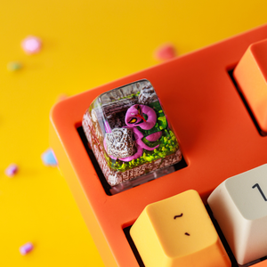 คีย์แคปช่างฝีมือแห่งป่าลึกลับ, คีย์แคปแบบกำหนดเอง, คีย์แคปอนิเมะน่ารัก, คีย์แคปสีเขียว, ชุดคีย์แคป, คีย์แคปไม้ - Product Image 3