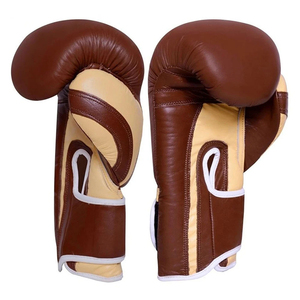 Guantes de Boxeo de Cuero Marrón Harry Johnson Production, Cierre de Cordones en los Dedos, para Adultos, Unisex, Equipo de Entrenamiento de Artes Marciales - Product Image 6