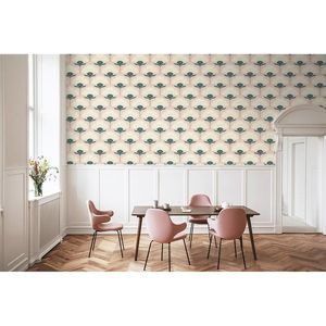 Carta da Parati Botanica Vintage Rosa, Adesiva e Rimovibile, Ecologica, per Bagno, Camera da Letto, Stile Boho - Product Image 2