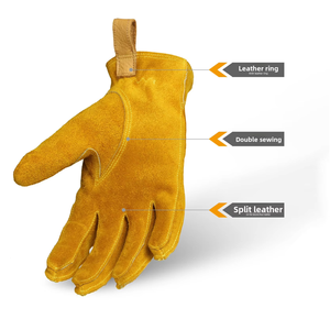Gants de travail en cuir pour conducteurs, gants de conducteur en cuir de chèvre, gants de soudage TIG en cuir pleine fleur de vache - Product Image 2