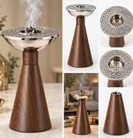 Brûleur à Bakhoor en Métal Moderne, Porte-Encens Décoratif sur Pied, Brûleur d'Arômes de Table, Décoration d'Intérieur, Centre de Table, Mabkhara Arabe