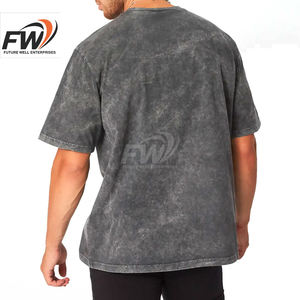 T-shirts personnalisés délavés à l'acide, effet vieilli vintage, pour votre propre marque, en tissu épais de haute qualité - Product Image 3