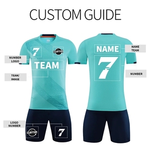 ชุดฟุตบอลชายแบบกำหนดเอง Dream-Star ผ้าโพลีเอสเตอร์ ระบายอากาศ แห้งเร็ว เสื้อคอวี พร้อมกางเกงขาสั้น บริการ OEM พร้อมให้บริการ - Product Image 2