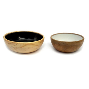Bol de service moderne en bois de manguier avec incrustation en émail blanc, bols écologiques en bois pour salades et soupes, pour la décoration de la table de cuisine à la maison - Product Image 5