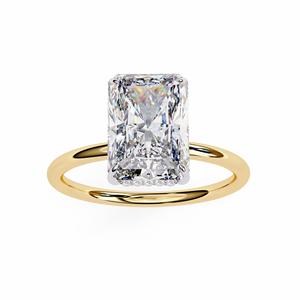 Anillo de compromiso de oro amarillo de 14 quilates con diamante de corte radiante de 2.5 quilates, certificado por IGI, diamante cultivado en laboratorio, regalos de aniversario y boda, diseñado por un diseñador de moda. - Product Image 3