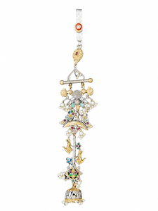 Chaîne de ventre vintage plaquée argent ELVORA GEMS avec pampille de perles d'eau douce, bijou de corps pour femme, modèle ELV065 pour mariage - Product Image 3