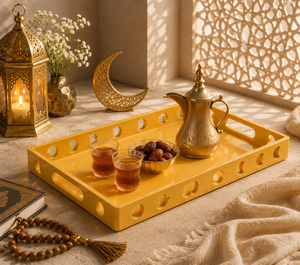 Custom Lacquer Tray Handmade Ramadan Serving Platter for Corporate and Family <b>Gifts</b> <b>Eid</b> Mubarak for Table Styling and <b>Gift</b> - Product Image 5