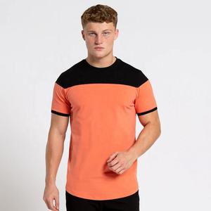 T-shirt à manches courtes en tricot pour homme, col rond, coupe classique, design contrasté, couleur unie, vert et vert clair - Product Image 6