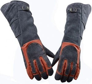 Professional Impact Welding Leather <b>Gloves</b> Fireproof Kevlar Stitched Long Gauntlet Industrial Work <b>Gloves</b> USA Trend 2026 - Product Image 5