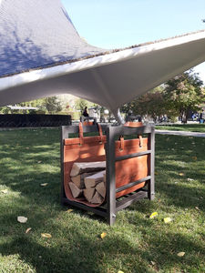 Porta leños de cuero para leña, accesorios para chimenea, soporte para leños de madera, portaleños de cuero - Product Image 3